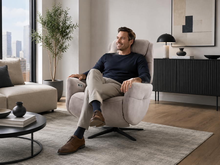 Lounge Chairs with Footstools