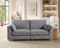 Gray sofa in a living room