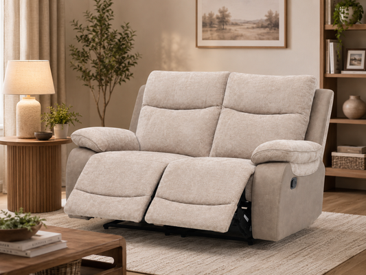 Light beige 2-seater recliner sofa
