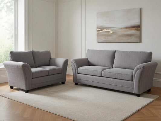 Gray sofa and armchair set in a living room