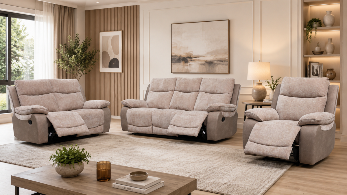 A three-piece recliner furniture set