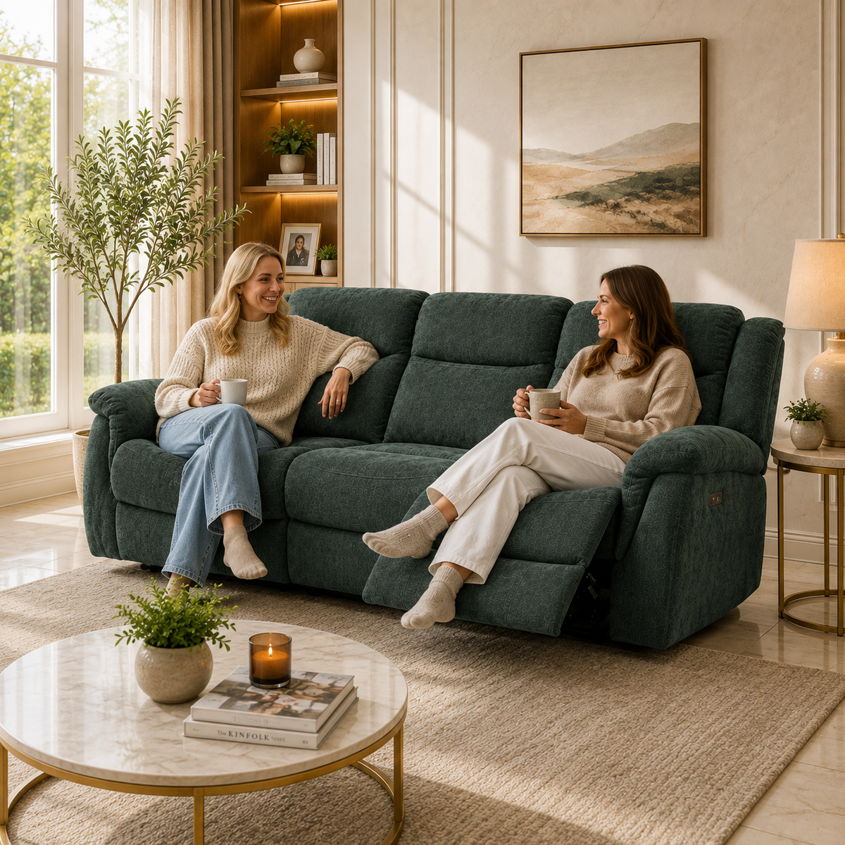 Reclining sofa in a modern living room