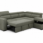 L-shaped sectional sofa upholstered in textured gray fabric