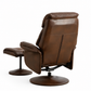 brown leather recliner chair with an adjustable footrest