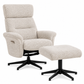 Light beige textured fabric recliner chair 