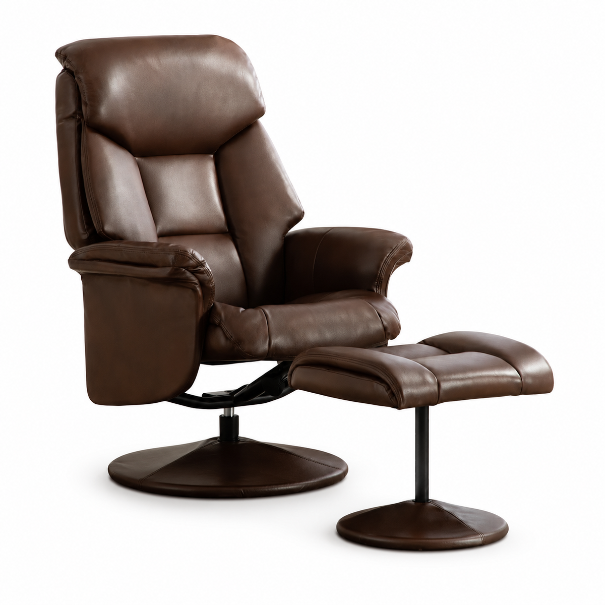 brown leather recliner chair