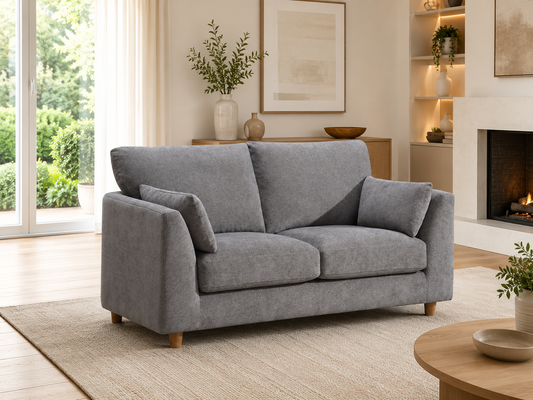 Gray sofa in a living room