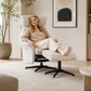 light beige upholstered recliner chair