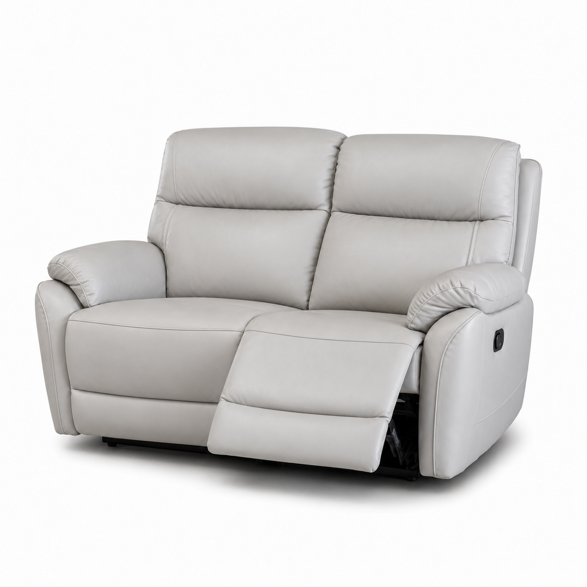 Light gray two-seater reclining loveseat