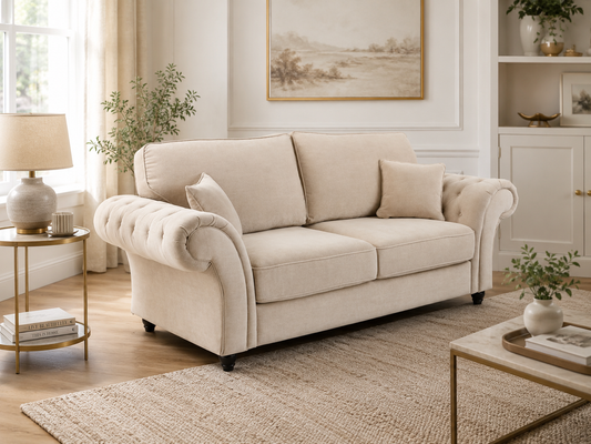 2-seater loveseat sofa with tufted arms