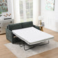 Sofa bed in a living room with a white mattress