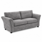Gray upholstered loveseat